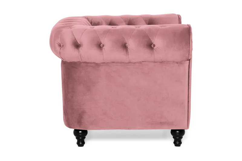 Chesterfield Lyx Fåtölj - Rosa Sammet - Möbler - Stolar & fåtöljer - Fåtölj - Chesterfield fåtölj