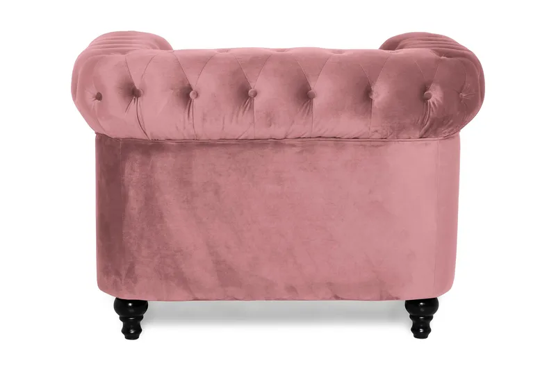 Chesterfield Lyx Fåtölj - Rosa Sammet - Möbler - Stolar & fåtöljer - Fåtölj - Chesterfield fåtölj