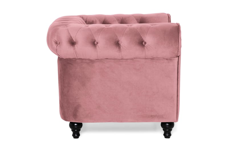 Chesterfield Lyx Fåtölj - Rosa Sammet - Möbler - Stolar & fåtöljer - Fåtölj - Chesterfield fåtölj