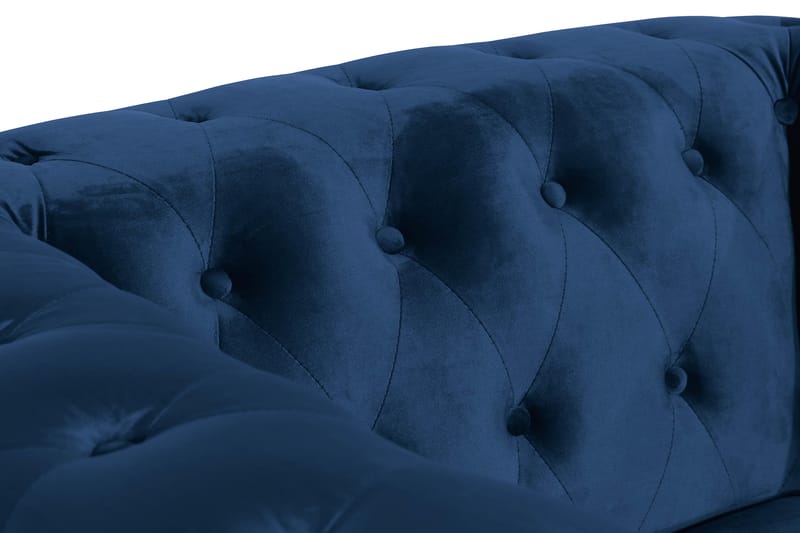Chesterfield Lyx Stor skön djup sammetsfåtölj - Fåtölj till vardagsrum - Blå Sammet - Möbler - Stolar & fåtöljer - Fåtölj - Chesterfield fåtölj