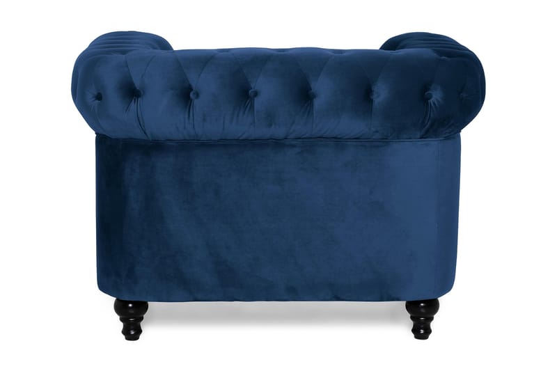 Chesterfield Lyx Stor skön djup sammetsfåtölj - Fåtölj till vardagsrum - Blå Sammet - Möbler - Stolar & fåtöljer - Fåtölj - Chesterfield fåtölj