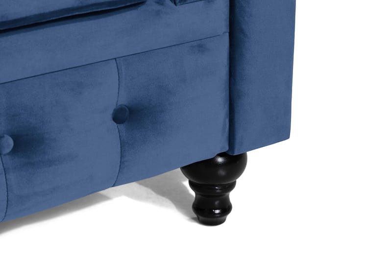 Chesterfield Lyx Stor skön djup sammetsfåtölj - Fåtölj till vardagsrum - Blå Sammet - Möbler - Stolar & fåtöljer - Fåtölj - Chesterfield fåtölj