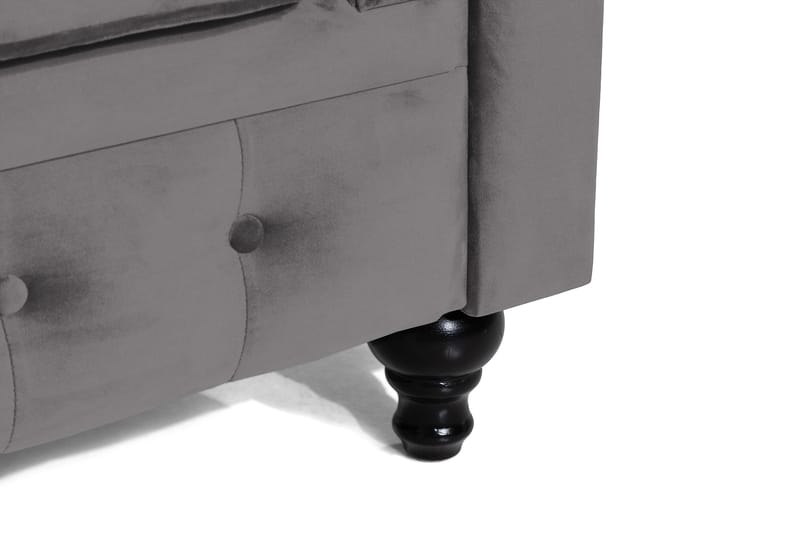 Chesterfield Lyx Stor skön djup sammetsfåtölj - Fåtölj till vardagsrum - Mörkgrå Sammet - Möbler - Stolar & fåtöljer - Fåtölj - Chesterfield fåtölj