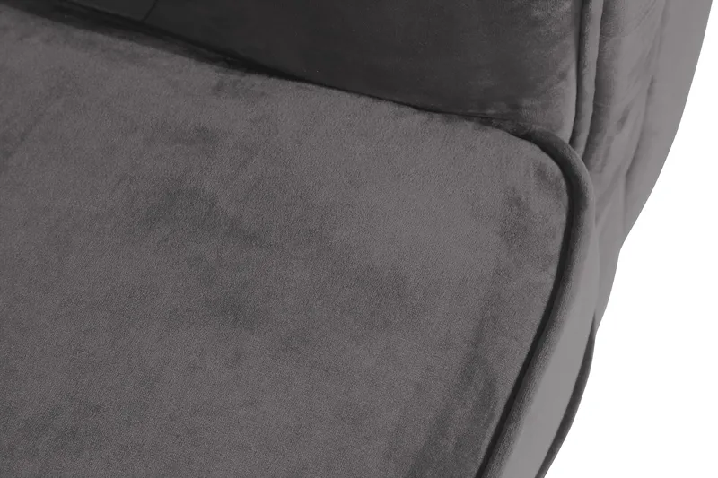 Chesterfield Lyx Stor skön djup sammetsfåtölj - Fåtölj till vardagsrum - Mörkgrå Sammet - Möbler - Stolar & fåtöljer - Fåtölj - Chesterfield fåtölj