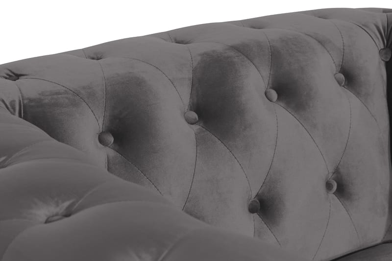 Chesterfield Lyx Stor skön djup sammetsfåtölj - Fåtölj till vardagsrum - Mörkgrå Sammet - Möbler - Stolar & fåtöljer - Fåtölj - Chesterfield fåtölj