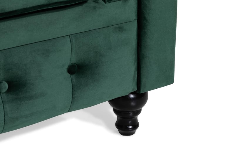 Chesterfield Lyx Stor skön djup sammetsfåtölj - Fåtölj till vardagsrum - Mörkgrön Sammet - Möbler - Stolar & fåtöljer - Fåtölj - Chesterfield fåtölj