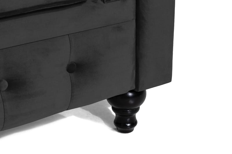 Chesterfield Lyx Stor skön djup sammetsfåtölj - Fåtölj till vardagsrum - Svart Sammet - Möbler - Stolar & fåtöljer - Fåtölj - Chesterfield fåtölj