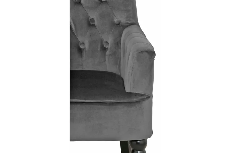 Naoki Sammetsfåtölj - Grå - Möbler - Stolar & fåtöljer - Fåtölj - Chesterfield fåtölj