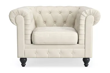 Chesterfield Lyx Stor skön djup sammetsfåtölj - Fåtölj till vardagsrum - Beige Sammet - Möbler - Stolar & fåtöljer - Fåtölj - Chesterfield fåtölj