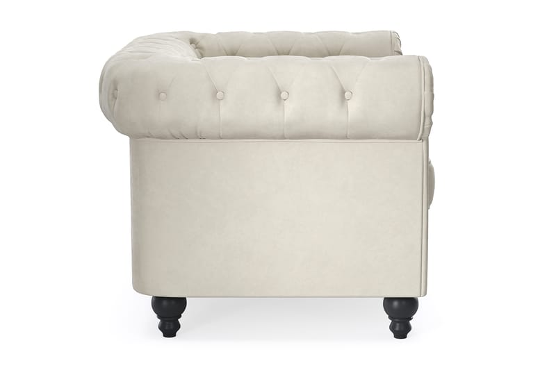 Chesterfield Lyx Stor skön djup sammetsfåtölj - Fåtölj till vardagsrum - Beige Sammet - Möbler - Stolar & fåtöljer - Fåtölj - Chesterfield fåtölj