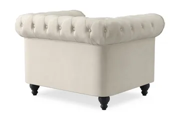 Chesterfield Lyx Stor skön djup sammetsfåtölj - Fåtölj till vardagsrum - Beige - Möbler - Stolar & fåtöljer - Fåtölj - Chesterfield fåtölj