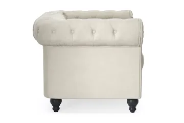 Chesterfield Lyx Stor skön djup sammetsfåtölj - Fåtölj till vardagsrum - Beige - Möbler - Stolar & fåtöljer - Fåtölj - Chesterfield fåtölj
