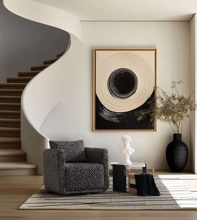 Childress Fåtölj Chenille - Svart / Vit - Möbler - Stolar & fåtöljer - Fåtölj - Öronlappsfåtölj