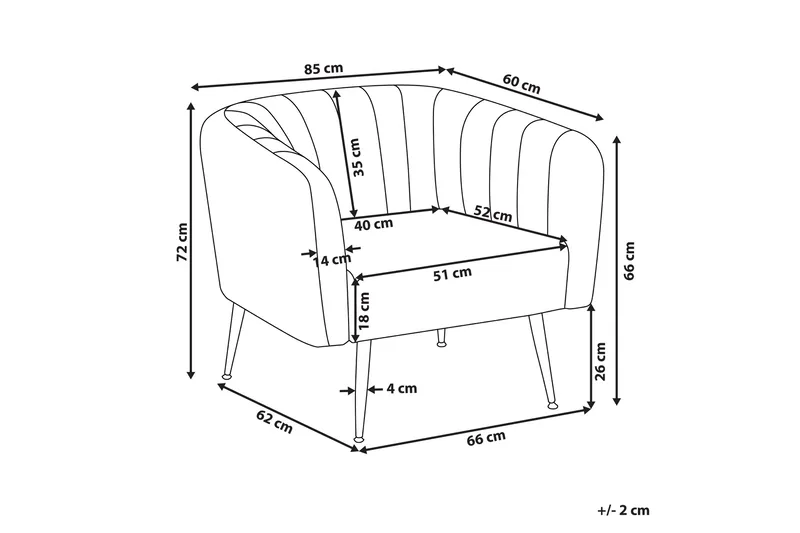 Amania Fåtölj - Sammet/Grå - Möbler - Stolar & fåtöljer - Fåtölj
