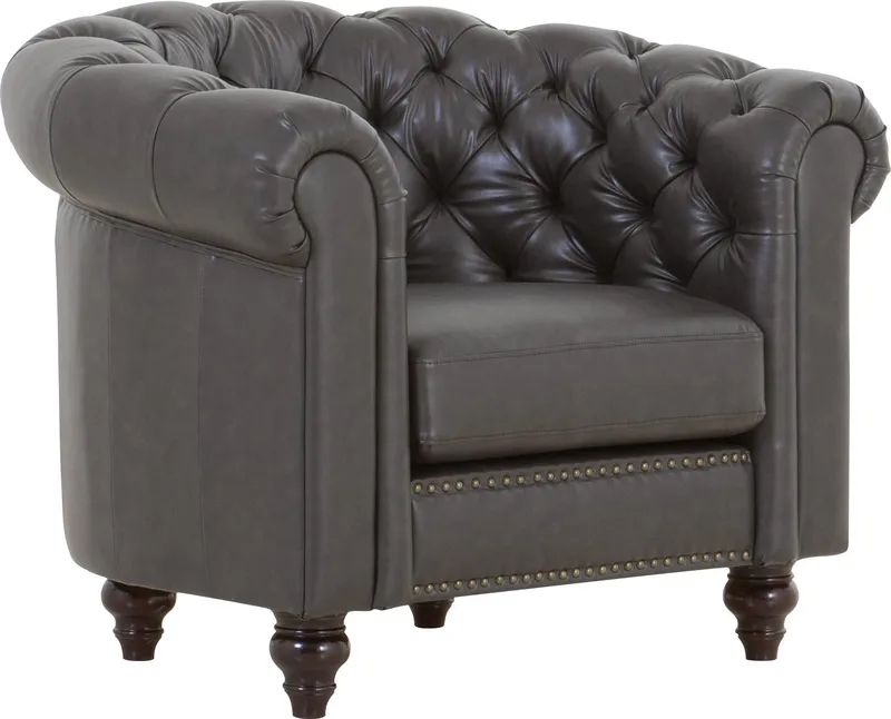 Clubfåtölj chesterfield mörkbrun PU, undefined