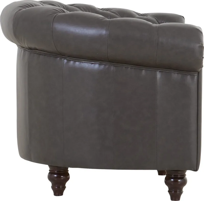 Clubfåtölj chesterfield mörkbrun PU - Möbler - Stolar & fåtöljer - Fåtölj - Chesterfield fåtölj