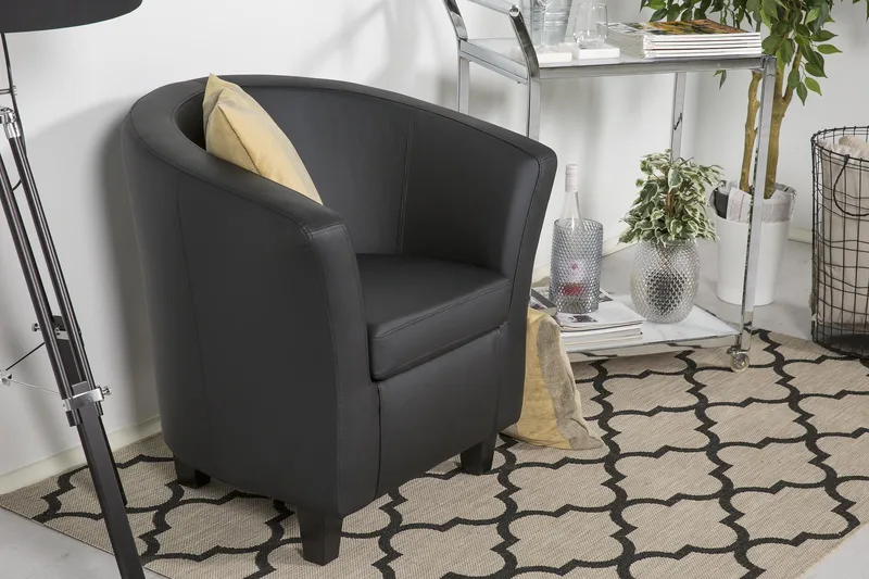 Vegas Clubfåtölj Konstläder - Svart - Möbler - Stolar & fåtöljer - Fåtölj - Clubfåtölj