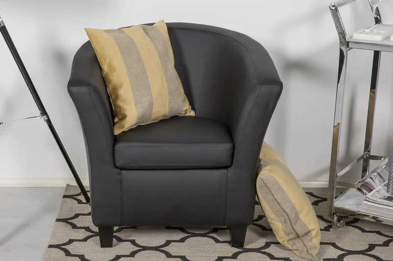 Vegas Clubfåtölj Konstläder - Svart - Möbler - Stolar & fåtöljer - Fåtölj - Clubfåtölj