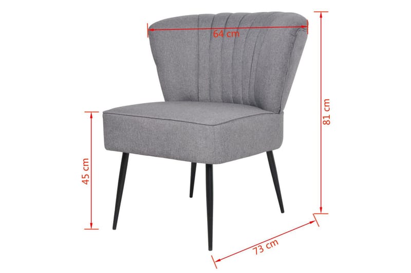 Cocktailfåtölj ljusgrå tyg - Grå - Möbler - Stolar & fåtöljer - Fåtölj