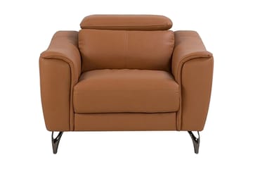 Collessie Fåtölj i Konstläder med Metallben - Cognac - Möbler - Stolar & fåtöljer - Fåtölj - Skinnfåtölj & läderfåtölj