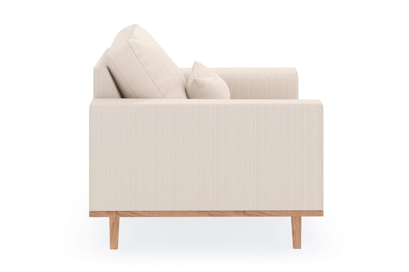 Copenhagen Fåtölj i Manchester med Träben - Beige - Möbler - Stolar & fåtöljer - Fåtölj
