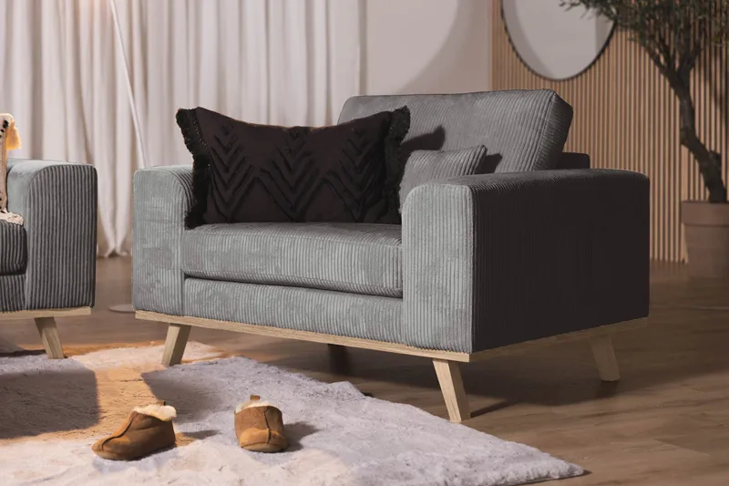 Copenhagen Fåtölj Manchester - Grå - Möbler - Stolar & fåtöljer - Fåtölj