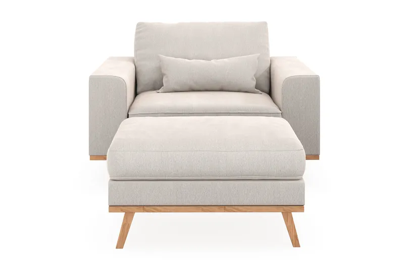 Copenhagen Fåtölj med fotpall - Krämvit - Möbler - Stolar & fåtöljer - Fåtölj - Fåtölj med fotpall