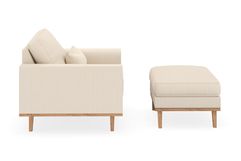 Copenhagen Fåtölj med fotpall - Ljusbeige - Möbler - Stolar & fåtöljer - Fåtölj