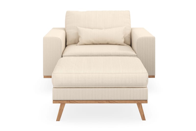 Copenhagen Fåtölj med fotpall - Ljusbeige - Möbler - Stolar & fåtöljer - Fåtölj - Fåtölj med fotpall