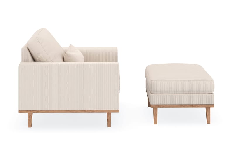 Copenhagen Fåtölj med fotpall - Ljusbeige - Möbler - Stolar & fåtöljer - Fåtölj - Fåtölj med fotpall