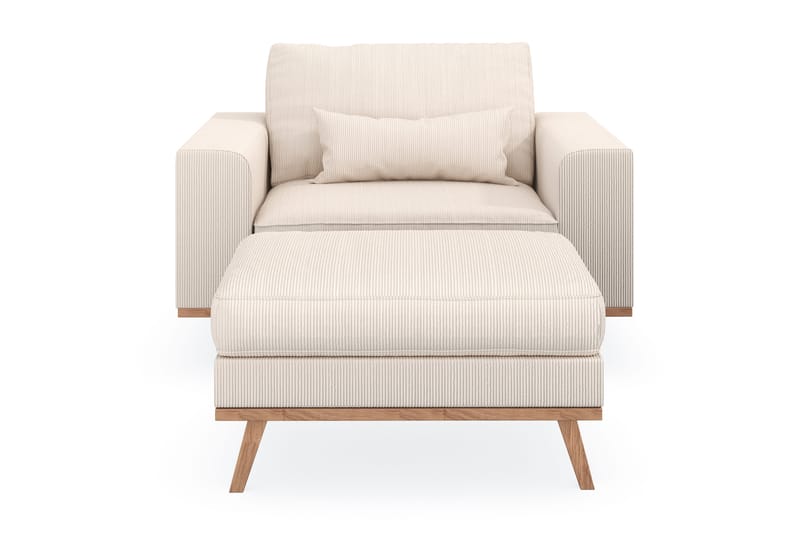 Copenhagen Fåtölj med fotpall - Ljusbeige - Möbler - Stolar & fåtöljer - Fåtölj - Fåtölj med fotpall