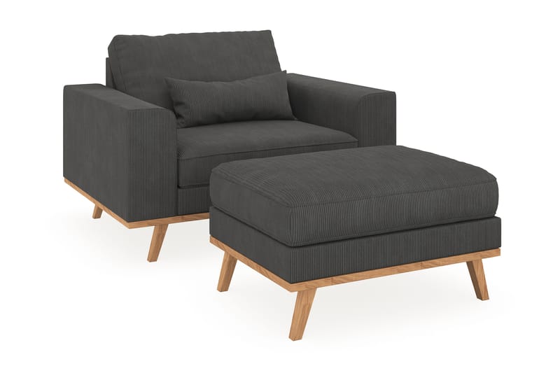 Copenhagen Fåtölj med fotpall - Mörkgrå - Möbler - Stolar & fåtöljer - Fåtölj - Fåtölj med fotpall