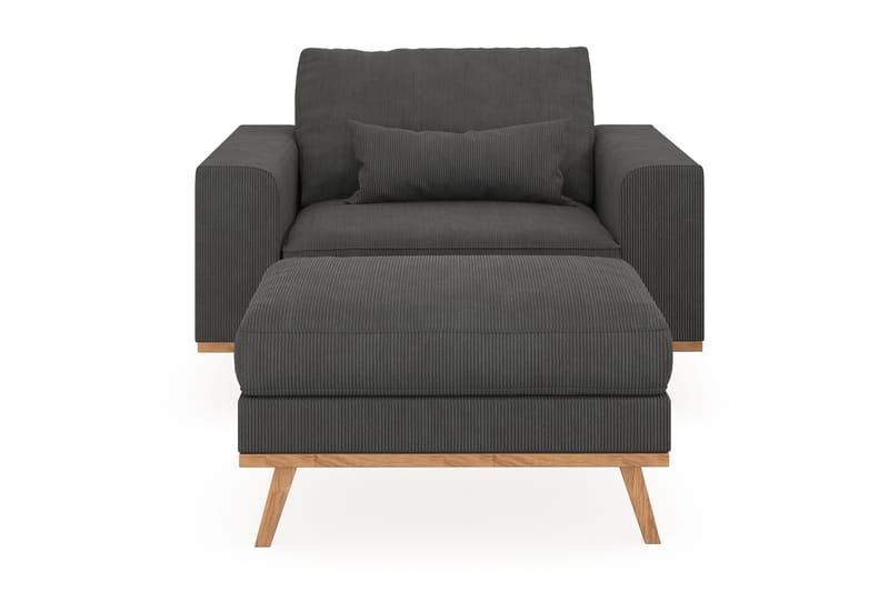 Copenhagen Fåtölj med fotpall - Mörkgrå - Möbler - Stolar & fåtöljer - Fåtölj - Fåtölj med fotpall