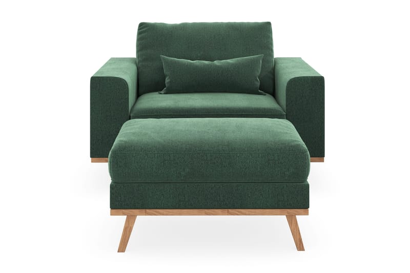 Copenhagen Fåtölj med fotpall - Mörkgrön - Möbler - Stolar & fåtöljer - Fåtölj - Fåtölj med fotpall