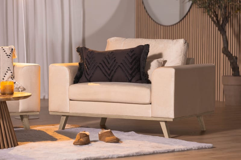 Copenhagen Fåtölj Sammet - Beige - Möbler - Stolar & fåtöljer - Fåtölj