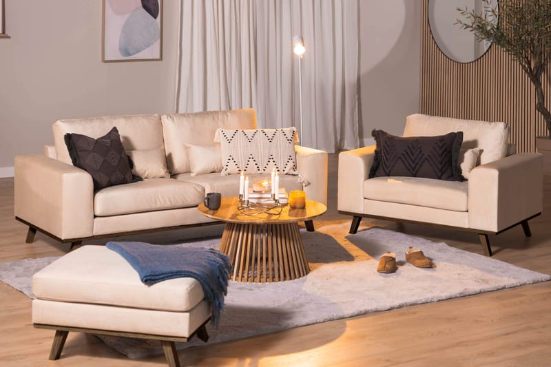 Copenhagen Fåtölj Sammet - Beige - Möbler - Stolar & fåtöljer - Fåtölj