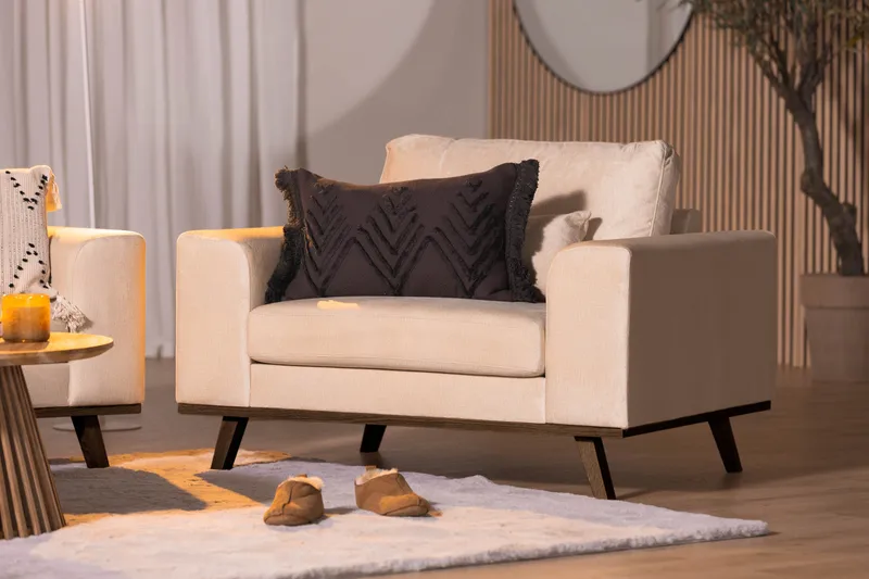 Copenhagen Fåtölj Sammet - Beige - Möbler - Stolar & fåtöljer - Fåtölj