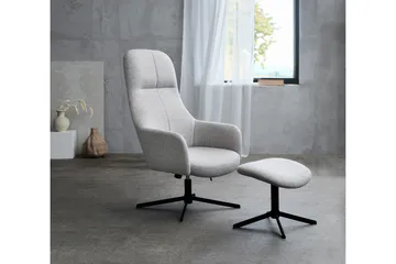 Dominique Reclinerfåtölj - Ljusgrå - Möbler - Stolar & fåtöljer - Fåtölj - Fåtölj med fotpall