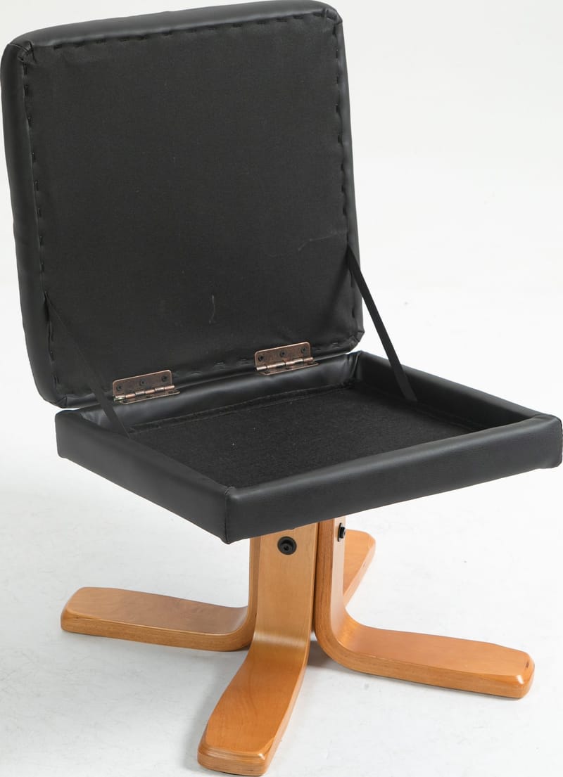 Duva reclinerfåtölj med fotpall i svart PU med bruna ben - Svart - Möbler - Stolar & fåtöljer - Fåtölj - Fåtölj med fotpall