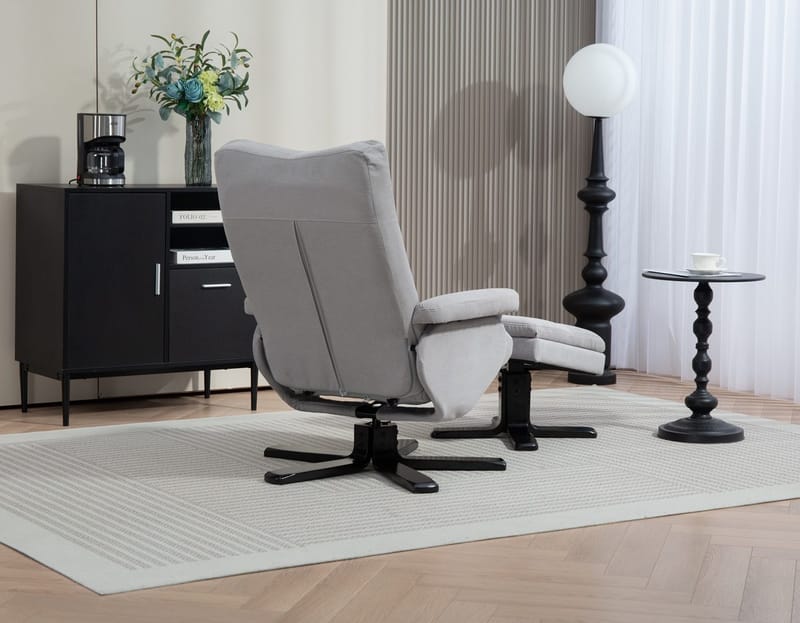 Duva ställbar fåtölj med fotpall - Grå - Grå - Möbler - Stolar & fåtöljer - Fåtölj - Fåtölj med fotpall