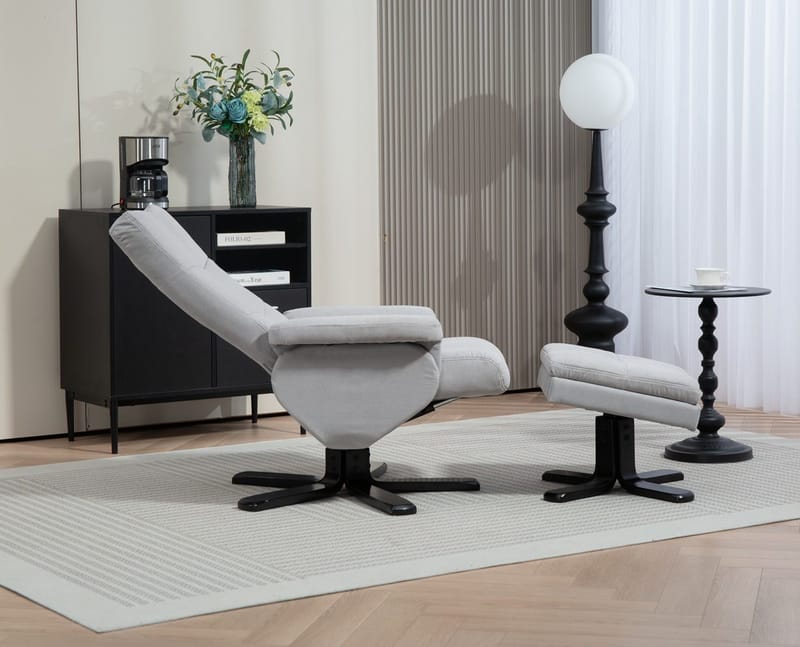 Duva ställbar fåtölj med fotpall - Grå - Grå - Möbler - Stolar & fåtöljer - Fåtölj - Fåtölj med fotpall