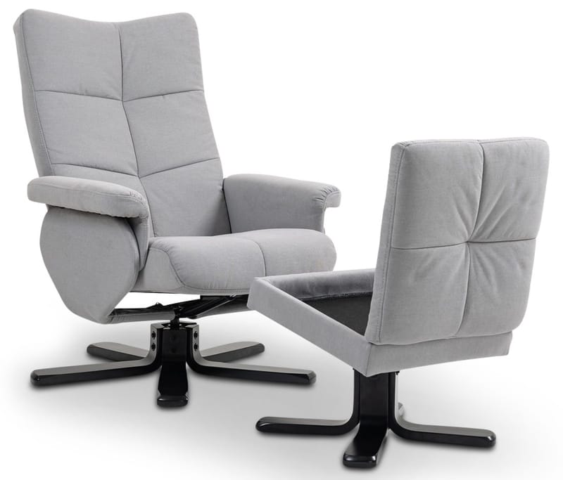 Duva ställbar fåtölj med fotpall - Gr å - Grå - Möbler - Stolar & fåtöljer - Fåtölj - Fåtölj med fotpall
