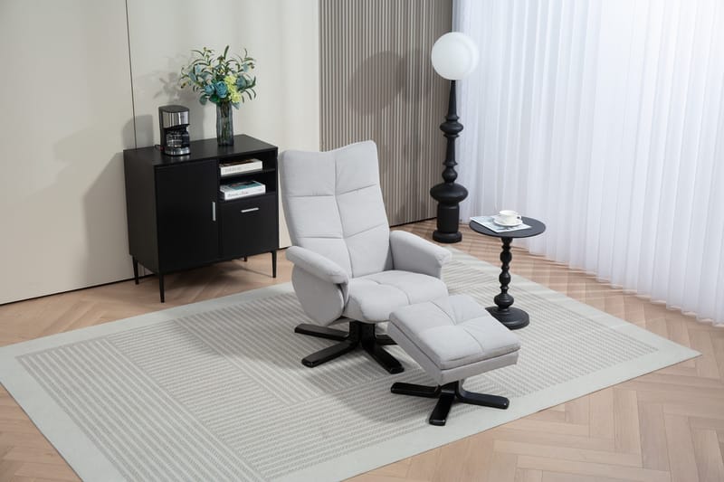 Duva ställbar fåtölj med fotpall - Grå - Grå - Möbler - Stolar & fåtöljer - Fåtölj - Fåtölj med fotpall