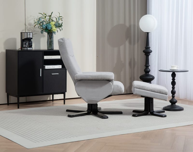 Duva ställbar fåtölj med fotpall - Grå - Grå - Möbler - Stolar & fåtöljer - Fåtölj - Fåtölj med fotpall