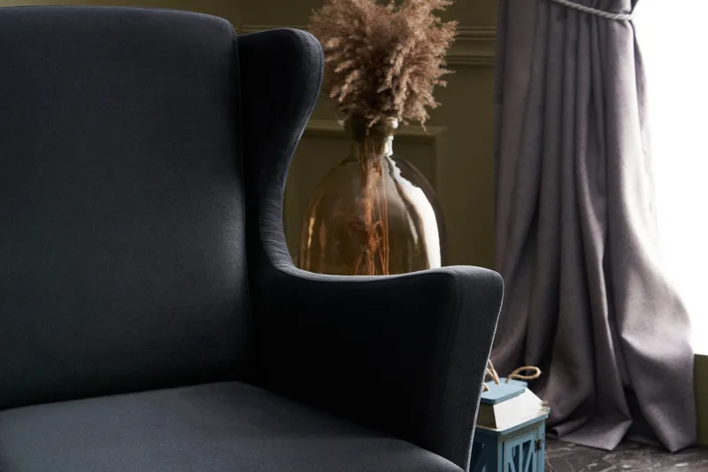 Edgara Fåtölj - Sammet/Antracit/Natur - Möbler - Stolar & fåtöljer - Fåtölj