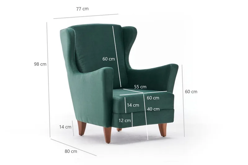 Edgara Fåtölj - Sammet/Grön/Natur - Möbler - Stolar & fåtöljer - Fåtölj