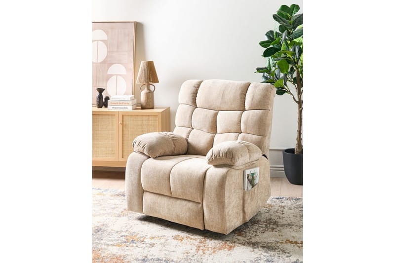 Elektrisk reclinerfåtölj Ares Beige - Beige - Möbler - Stolar & fåtöljer - Fåtölj - Liggfåtölj