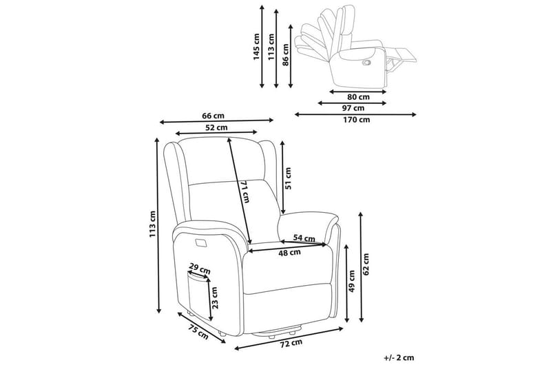Elektrisk reclinerfåtölj Elegy - Vit - Möbler - Stolar & fåtöljer - Fåtölj - Biofåtölj & reclinerfåtölj