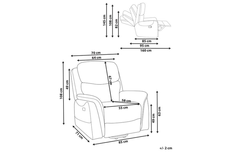 Elektrisk reclinerfåtölj Glorie Brun - Brun - Möbler - Stolar & fåtöljer - Fåtölj - Massagestol & massagefåtölj