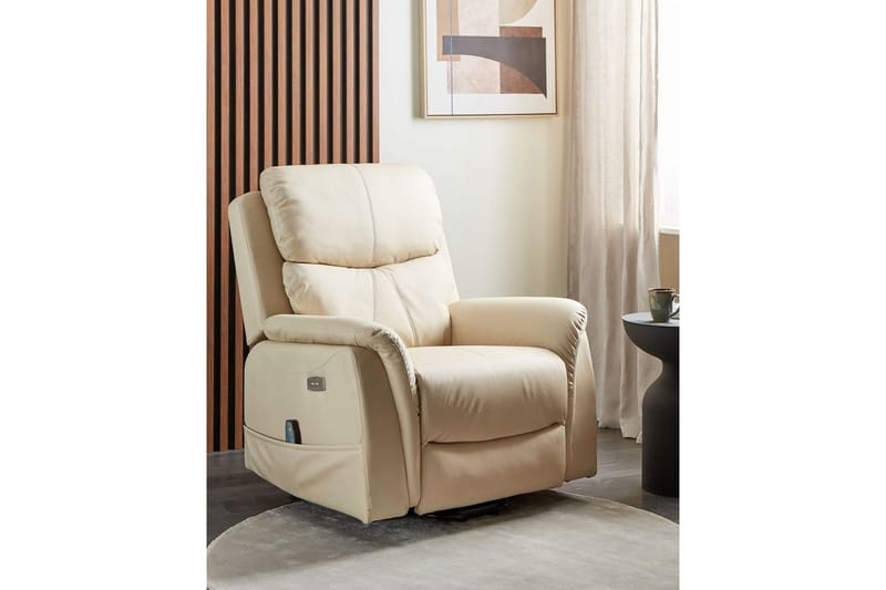 Elektrisk reclinerfåtölj Glorie Vit - Vit - Möbler - Stolar & fåtöljer - Fåtölj - Massagestol & massagefåtölj